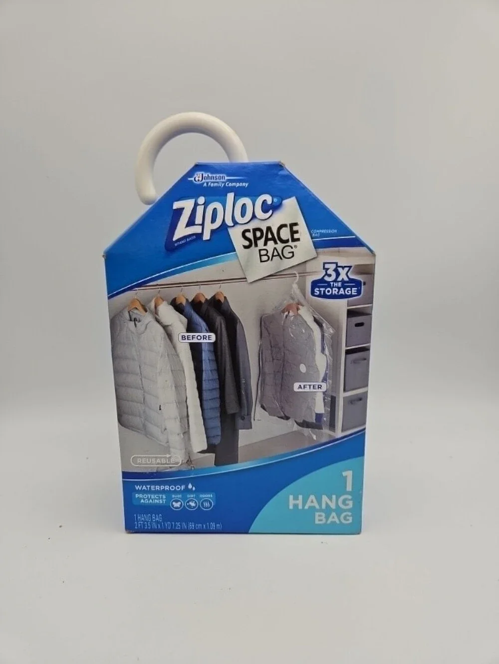 ZIPLOC Vacuum Seal Hanging Space Bag, 3x the Storage 5 Jackets